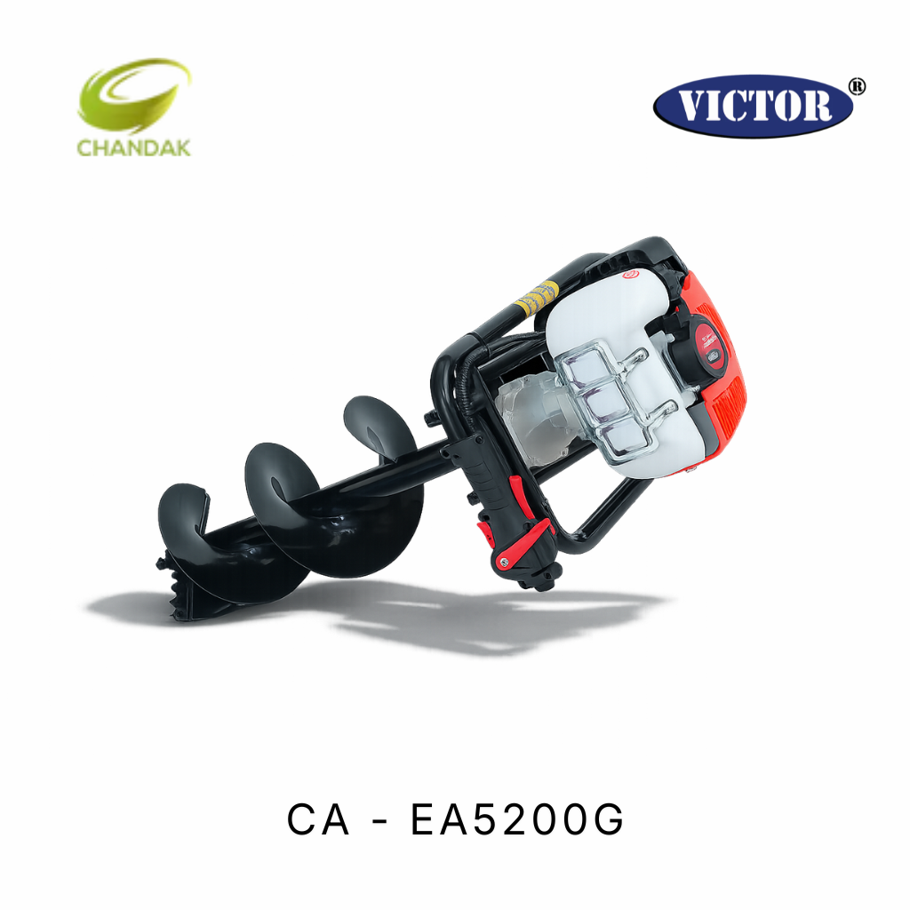 VICTOR Earth Auger| Powerful 52 cc 2 Strok Engine Earth Auger with 200mm (8") Drill Bit | CA-EA5200G