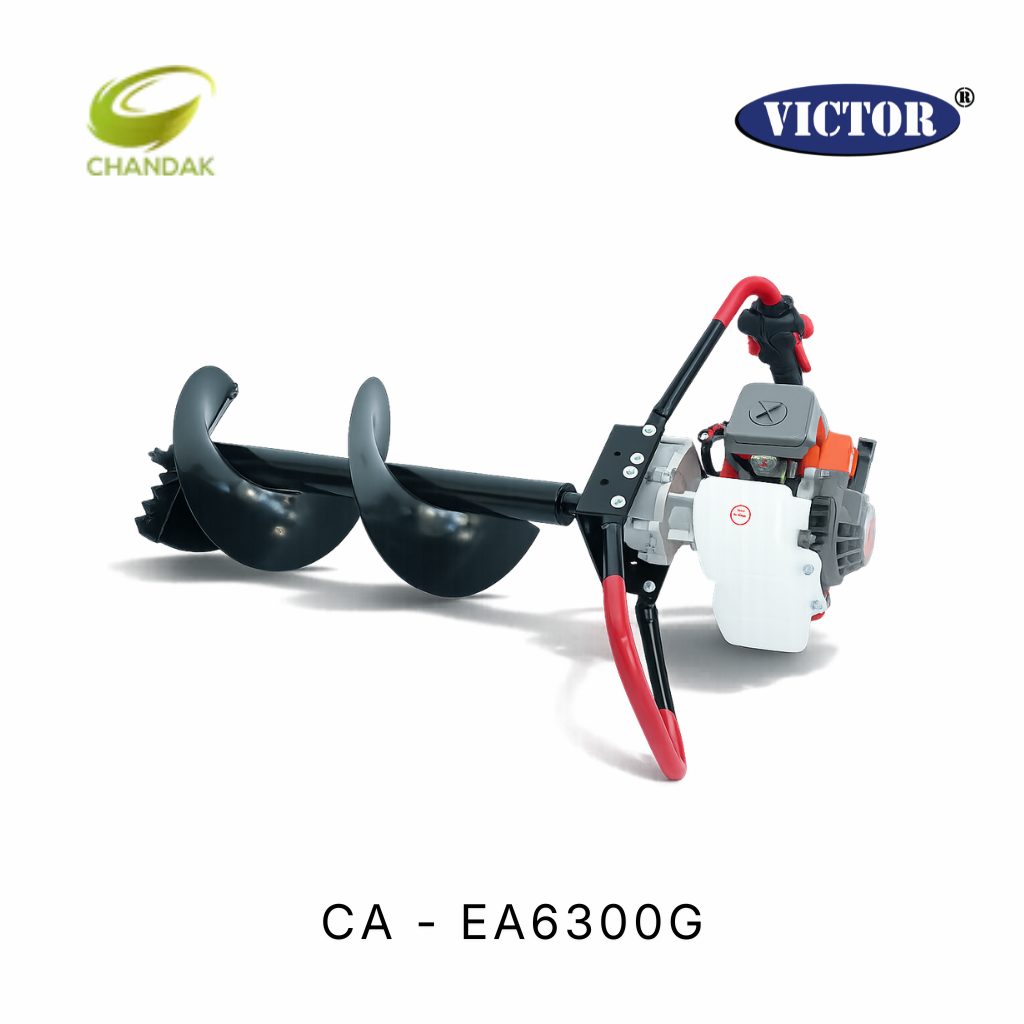VICTOR Earth Auger | Powerful 63 cc 2 Strok Engine Earth Auger with 250mm (10") Drill Bit | CA-EA6300G