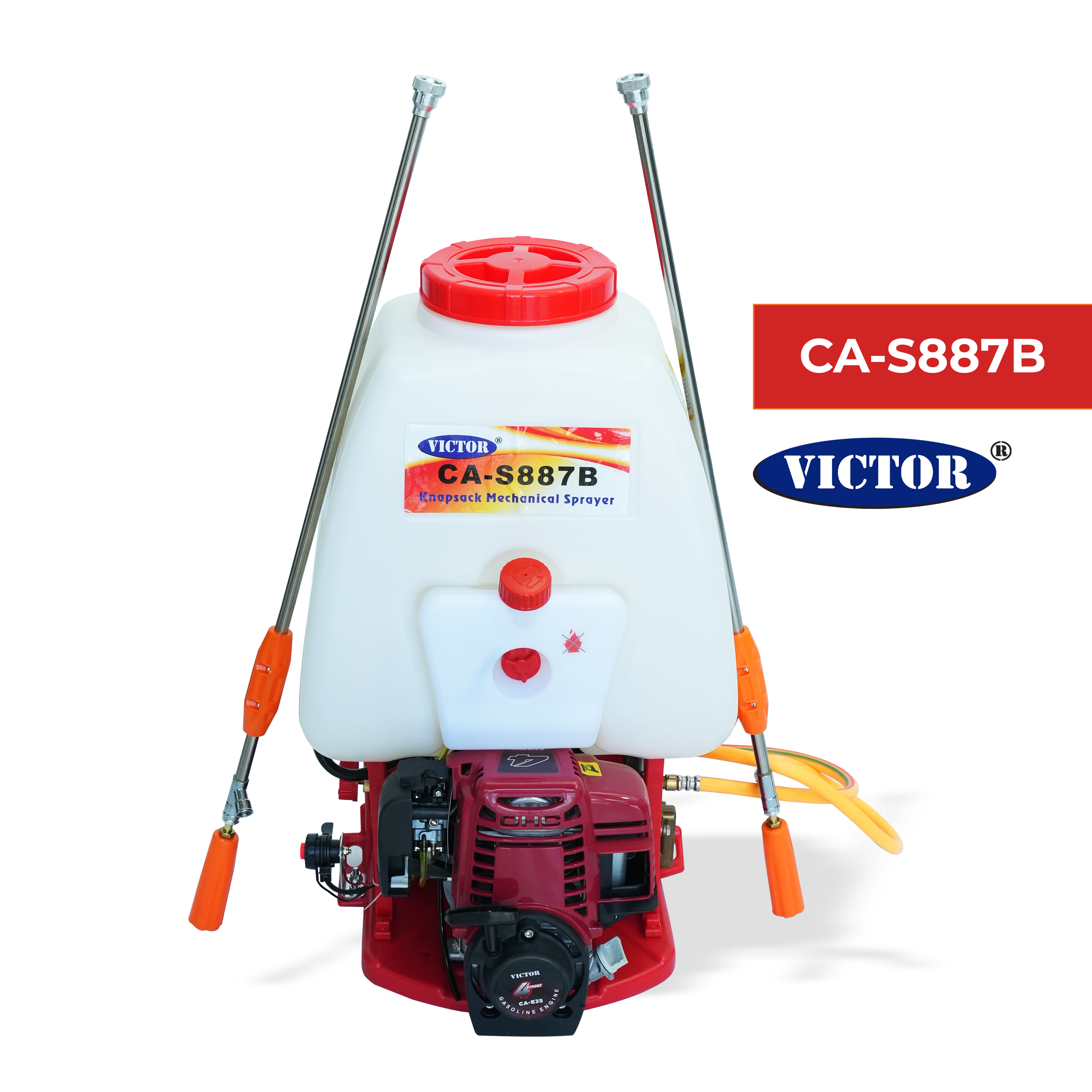VICTOR Agriculture Mechanical Sprayer | Powerful 35.8cc, 4 Strok Engine | 25 Ltr Tank | Heavy Duty Brass Pump | Petrol Engine | Agriculture Knapsack Sprayer | CA-S887B
