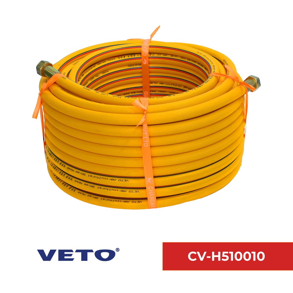 VETO Agriculture Spray Hose | 10mm x 10 mtr | 5 Ply Agriculture Spray Hose | CV-H510010
